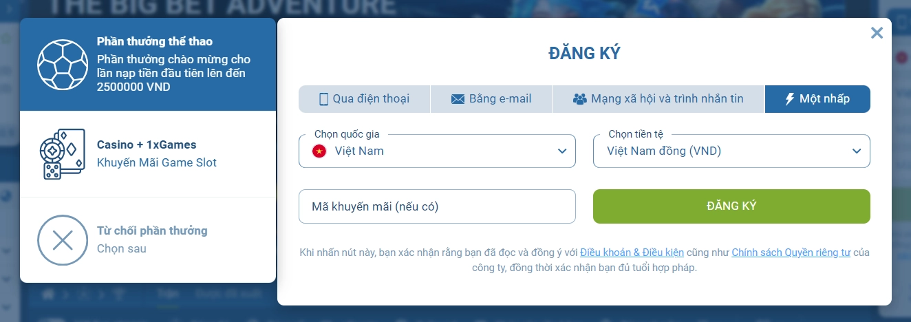 1xbet Tham gia ngay